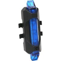 Feu arrière de vélo à LED, chargement USB, étanche, feu de signalisation bleu.