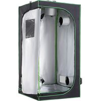Chambre de Culture hydroponique Tente de Culture Grow Box 0,8L x 0,8l x 1,6H m Oxford 600D Mylar Noir Vert