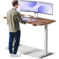 Desktronic Bureau assis debout HomeOne - 160x80cm - Gris/Noyer
