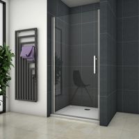 OCEAN Porte de douche pivotante 90x187cm installation en niche avec 6mm verre anti-calcaire