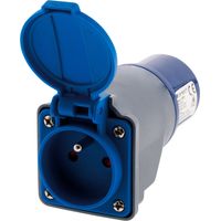 Zenitech – Adaptateur électrique compact 16A 2P+T mâle CEE17 – IP44 pour camping et nautisme – Usage extérieur sécurisé