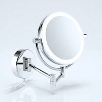 Miroir Cosmétique LED,Miroir Mural à Maquillage Rotatif à 360° avec variateur, LED lumière du Jour et grossissement 5x / 10x pour Un Maquillage Parfait