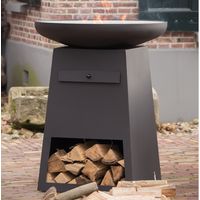 Barbecue avec rangement pour le bois Oryx acier - noir