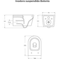 FOSSIL NATURA 00929 BOLONIA Inodoro Rimless Suspendido Blanco Brillo - ref: 00929
