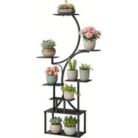 Portapiante 8 Livelli Design a S Metallo 74x26x158,5 cm Nero