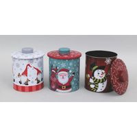 Boîte de Noël cylindrique D17xH22 3ass