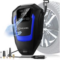 royaluxe - Compresseur d’Air Portatif 12V, Compresseur Voiture d'air Digital Portable 12V 120W Auto Gonfleur Pneus, Electrique Compresseur Air Numérique avec Lampe LED, 3M Câble pour Voiture Vélo