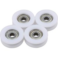 4Stück 6x30x10mm flach Kunststoff beschichtet versiegelten Lager Stahl 626ZZ tiefe U-Nut Führungsrolle Schienen Kugel rollendes Lagerrad weiß