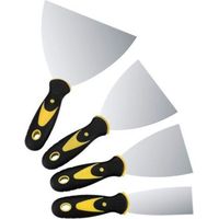 Lot de 4 spatules, spatules de surface, spatule de peinture en acier inoxydable avec poignée en plastique, grattoir, couteau à palettes