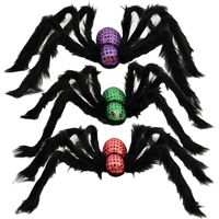 Araignée Halloween Décoration 3PCS Araignée Effrayante Géante d'halloween Giant Pliable Spider 75cm Peluche Scary Araignée Géante Hauntetée Prop intérieure Décor extérieur Patio Yard Garden House