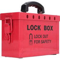 Lockout Tagout Box Portable Sécurité 13 Guage Lockout Tagout Group Lock Box pour OSHA Compliance Group