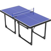 Tavolo da ping pong pieghevole per interni con rete, blu e viola, 182x91 cm