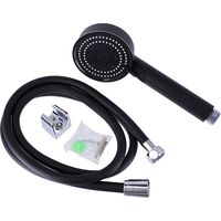 Kit doccetta a 5 funzioni + flessibile in pvc nero da 150 cm con ugello cromato + staffa cromata - nero opaco - Tendance