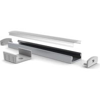 Slimline breit - 8 mm - Aluminiumprofil für LED-Streifen - eloxiertes Aluminium - silbergrau - 2 m