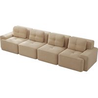 Canapé Boneless Cloud Modular Sofa Confortable Corduroy Beige 382x104x69 cm ZIPSOFA