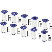 vhbw 10x Filtre HEPA compatible avec Dyson 9kJ, HU03 sèche-mains H13, blanc / violet