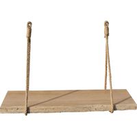 Quincadeco – Étagère murale chêne massif 60 x 19 cm – Supports en corde naturelle – Charge max 15 kg – Fabrication artisanale française