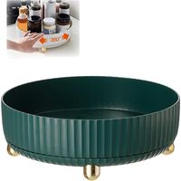 (Green) Rotating Storage Rack , Rotating Spice Shelf Organizer Turntable, Multi functional Spice Rack Makeup Rack Storage Holder, Spice Rack Turntable Home Decor for Kitchen Storage & Organisation