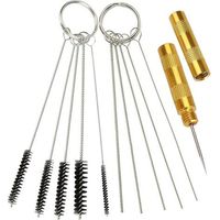 BUNTHAUS Lot de 11 autocollants de couleur pour aérographe, accessoires pour aérographe, kit d'outils de nettoyage pour aérographe, comprend 1 aiguille de lavage, 5 brosses de nettoyage