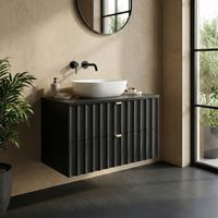 Waschbeckenunterschrank Azore 80 x 46 cm Schwarz Matt - Hängende