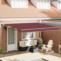 Store banne-Auvent rétractable automatique bordeaux 400x300 cm