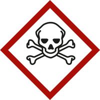 Gefahrstoffsymbol Totenkopf mit gekreuzten Knochen, Typ: 03052