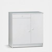 Mehrzweckschrank Utility mit 2 Türen und 1 Schublade, platzsparend - Weiß