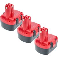 EXTENSILO 3x Batterie compatible avec Strapex STB65 outil électrique (3300 mAh, NiMH, 14,4 V)