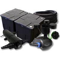 SUNSUN filtros para 60.000l Estanque con 36W Clarificador y 40W ECO Bomba 25m Manguera Skimmer