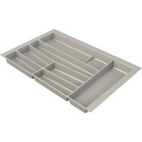 Volpato Besteckeinsatz - moderner Besteckkasten ideal als Besteck Organizer für KB 800mm, Kunststoff in Grau