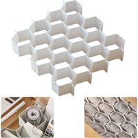 Set mit 8 wabenförmigen Schubladeneinsätzen für Unterwäsche, verstellbare Einsätze für Socken, Schmuck, Gürtel, Krawatten, Kleidung, Make-up, Bürobedarf (weiß)