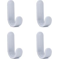 Lot de 4 crochets muraux simples en forme de J, style nordique - Gris