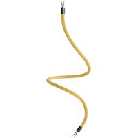 creative cables - Kit Creative Flex tubo flessibile rivestito in tessuto RM79 Mostarda con terminali metallici - 90 cm, Nero
