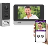 Philips – Visiophone tactile 7 pouces sans fil avec vision nocturne – Autonomie 8 mois – Portée 350m – Contrôle d'accès à distance – 531039
