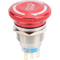 Pulsante di arresto di emergenza impermeabile da 22 mm, interruttore a pulsante autobloccante a testa di fungo (3 pin)