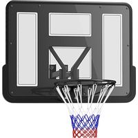 SPORTNOW Basketballkorb mit Rückwand für Outdoor & Indoor, Basketballbrett mit Ø45 cm Stahlkorb und Netz, Wandmontage, Basketball Board für Erwachsene, 110 x 80 x 75 cm, Schwarz
