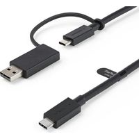 startechcom Cable USB-C híbrido 2 en 1 negro 1 metro