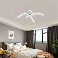 LED Ceiling Light, Curved Modern Design Ceiling Chandelier Lamp with 3 Curved Light for Living Room Bedroom Dining Room 18W (Cool White)