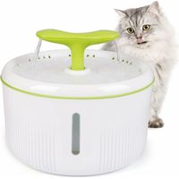 Fontaine à Eau pour Chat, 2L Distributeur Eau pour Chat, Fontaine Chat Automatique avec Lumière LED, Fenêtre de Niveau d'eau et Filtre à Charbon Actif, Ultra Silencieuse