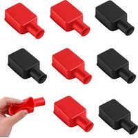 8PCS Set of Battery Terminal Rubber Sleeve, Battery Terminals Positive and Negative Protection Sleeve, Car Battery Terminals Insulation Protection Sleeve.