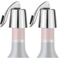 Lot de bouchons pour bouteilles de vin, capsules de champagne en acier inoxydable avec joint en silicone, contenant à vin sous vide étanche - Crezuo
