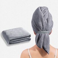 Serviettes Microfibre pour Cheveux Longs,Cheveux Séchage Serviettes 100x 60 cm Turban Cheveux Séchage Rapide Super Absorbantes