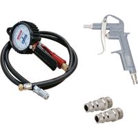 Schrader – Pistolet de gonflage professionnel EURODAINU – Manomètre 0,7 à 11 bars – Soufflette directionnelle – Raccords EURO 1/4 BSP inclus