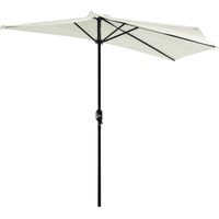Outsunny – Parasol balcon inclinable 5 baleines – Structure en acier thermolaqué – Toile en polyester crème – Dimensions 269x138x236cm