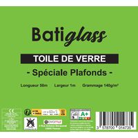 Toile de verre à peindre spéciale plafond 140g/m² Batiglass - 50Mx1M