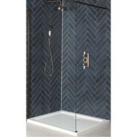 Milano Rosso Matte Bronze Walk In Wet Room Shower Enclosure with Screen Support Arm and White Tray - 1400mm x 900mm
