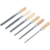 KRAFTMANN KM 50204 LOT DE 6 LIMES À CLÉS AVEC MANCHE EN BOIS 100 MM