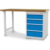 Bedrunka+Hirth Reihenwerkbank Breite 1.500 mm stufenlos höhenverstellbar BxT 1.500x750 mm - 03.15.580.4VA