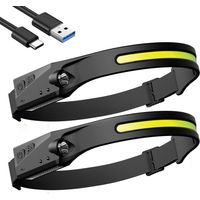 Rechargeable LED headlamp from Rwoythk, 600 lumens, 100 meter beam distance, 230° beam angle, 5 modes, waterproof to IPX4 for hiking and camping