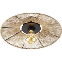Rustic Ceiling Light Black with Rope - Sacha